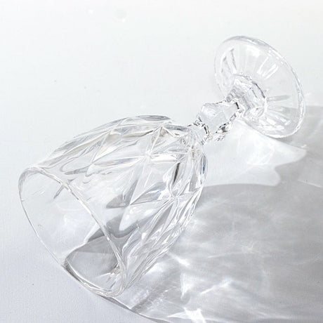 6 pcs 12 oz Crystal Cut Wine Glasses - Disposable Tableware