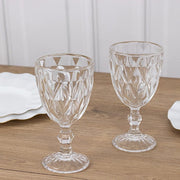 6 pcs 12 oz Crystal Cut Wine Glasses - Disposable Tableware