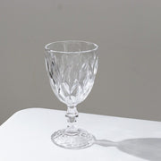 6 pcs 12 oz Crystal Cut Wine Glasses - Disposable Tableware