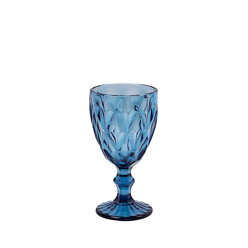 6 pcs 12 oz Crystal Cut Wine Glasses - Disposable Tableware GLAS_CUWN001_12_BLUE