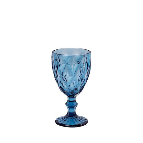 6 pcs 12 oz Crystal Cut Wine Glasses - Disposable Tableware GLAS_CUWN001_12_BLUE
