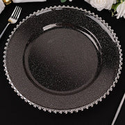 6 pcs 12" Round Beaded Rim Charger Plates