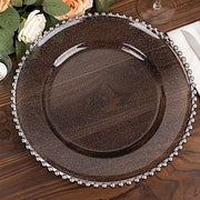 6 pcs 12" Round Beaded Rim Charger Plates