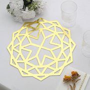 6 pcs 13" Metallic Foil Laser Cut Geometric Star Placemats - Gold DSP_CHRG_R0008_GOLD