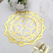 6 pcs 13" Metallic Foil Laser Cut Geometric Star Placemats - Gold DSP_CHRG_R0008_GOLD