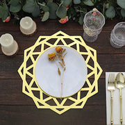 6 pcs 13" Metallic Foil Laser Cut Geometric Star Placemats - Gold DSP_CHRG_R0008_GOLD