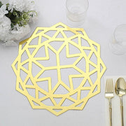 6 pcs 13" Metallic Foil Laser Cut Geometric Star Placemats - Gold DSP_CHRG_R0008_GOLD