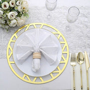 6 pcs 13" Metallic Foil Laser Cut Geometric Triangle Placemats - Gold DSP_CHRG_R0009_GOLD