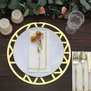 6 pcs 13" Metallic Foil Laser Cut Geometric Triangle Placemats - Gold DSP_CHRG_R0009_GOLD