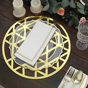 6 pcs 13" Metallic Foil Laser Cut Geometric Triangle Placemats - Gold DSP_CHRG_R0009_GOLD