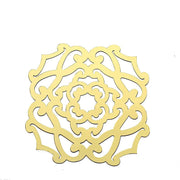 6 pcs 13" Metallic Gold Foil Laser Cut Flower Cardboard Placemats - Gold DSP_CHRG_R0007_GOLD