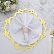 6 pcs 13" Metallic Gold Foil Laser Cut Flower Cardboard Placemats - Gold DSP_CHRG_R0007_GOLD