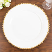 6 pcs 13" Round Beaded Rim Charger Plates