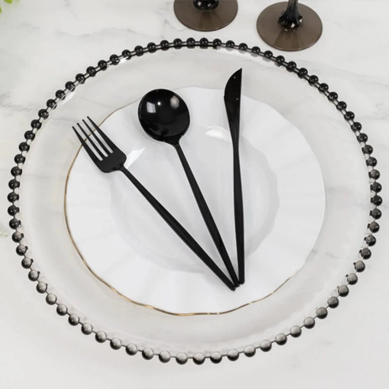 6 pcs 13" Round Beaded Rim Charger Plates