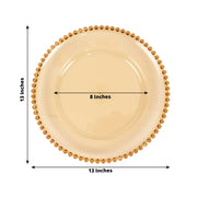 6 pcs 13" Round Beaded Rim Charger Plates