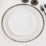 6 pcs 13" Round Beaded Rim Charger Plates