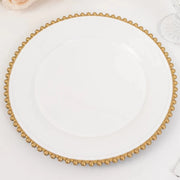 6 pcs 13" Round Beaded Rim Charger Plates