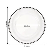 6 pcs 13" Round Beaded Rim Charger Plates