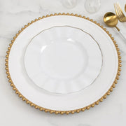 6 pcs 13" Round Beaded Rim Charger Plates
