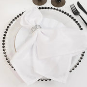 6 pcs 13" Round Beaded Rim Charger Plates
