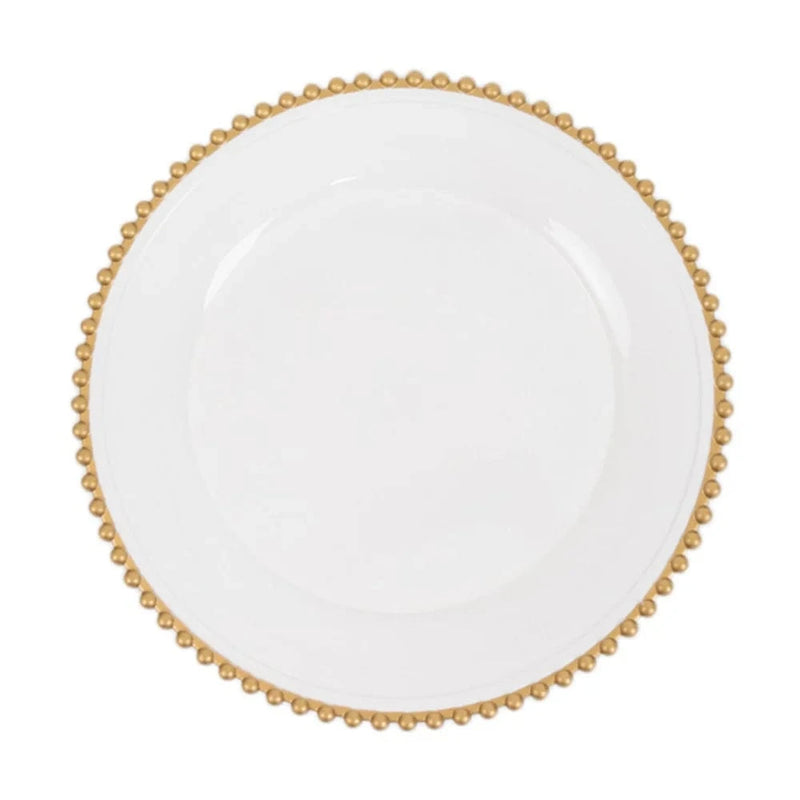 6 pcs 13" Round Beaded Rim Charger Plates CHRG_PLST4239_WHGD