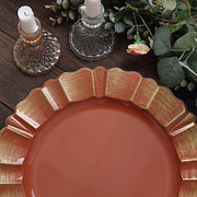 6 pcs 13" Round Scalloped Gold Trim Charger Plates