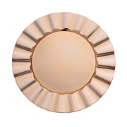 6 pcs 13" Round Scalloped Gold Trim Charger Plates CHRG_PLST0004_GOLD