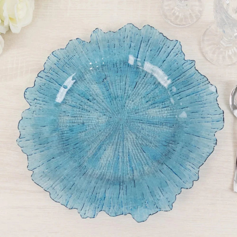6 pcs 13" Round Textured Charger Plates