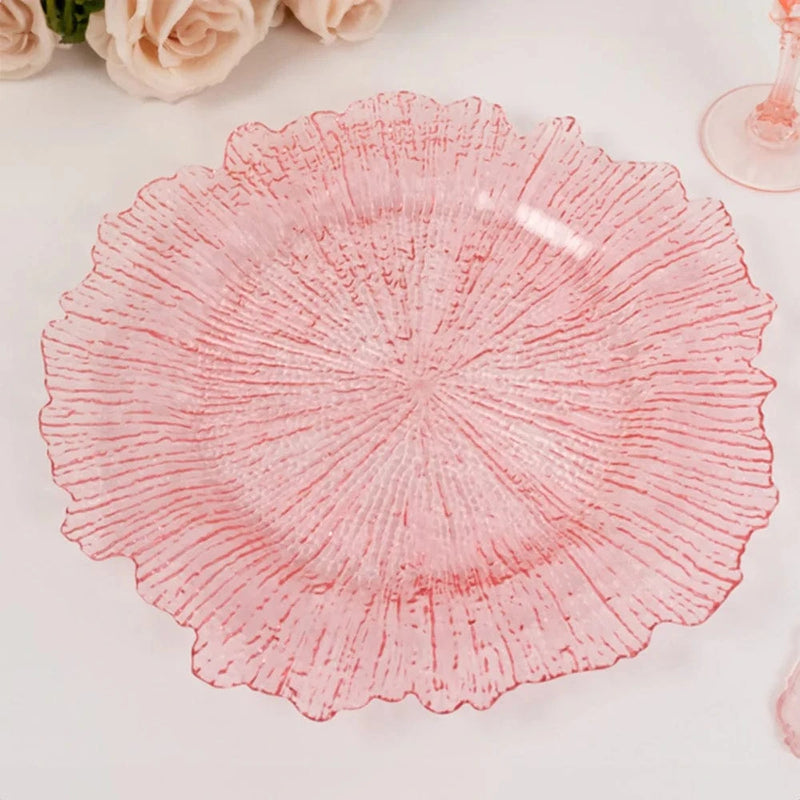 6 pcs 13" Round Textured Charger Plates
