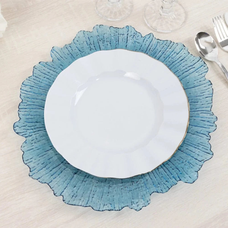 6 pcs 13" Round Textured Charger Plates