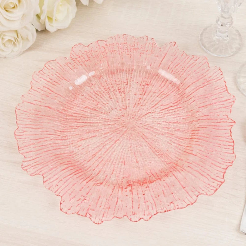 6 pcs 13" Round Textured Charger Plates