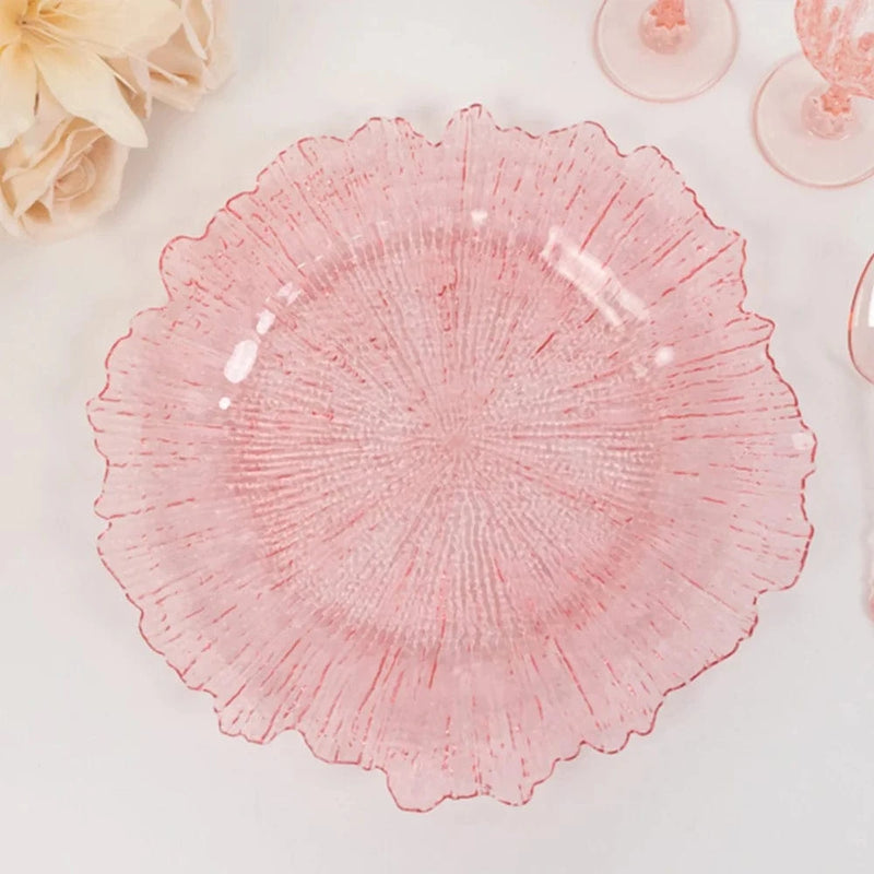 6 pcs 13" Round Textured Charger Plates