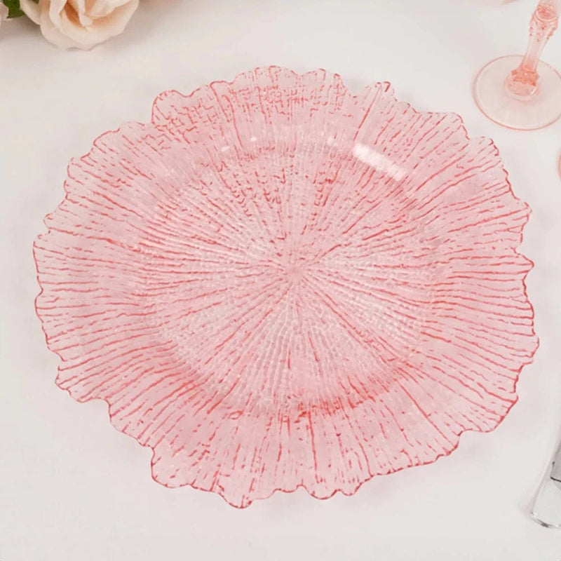6 pcs 13" Round Textured Charger Plates