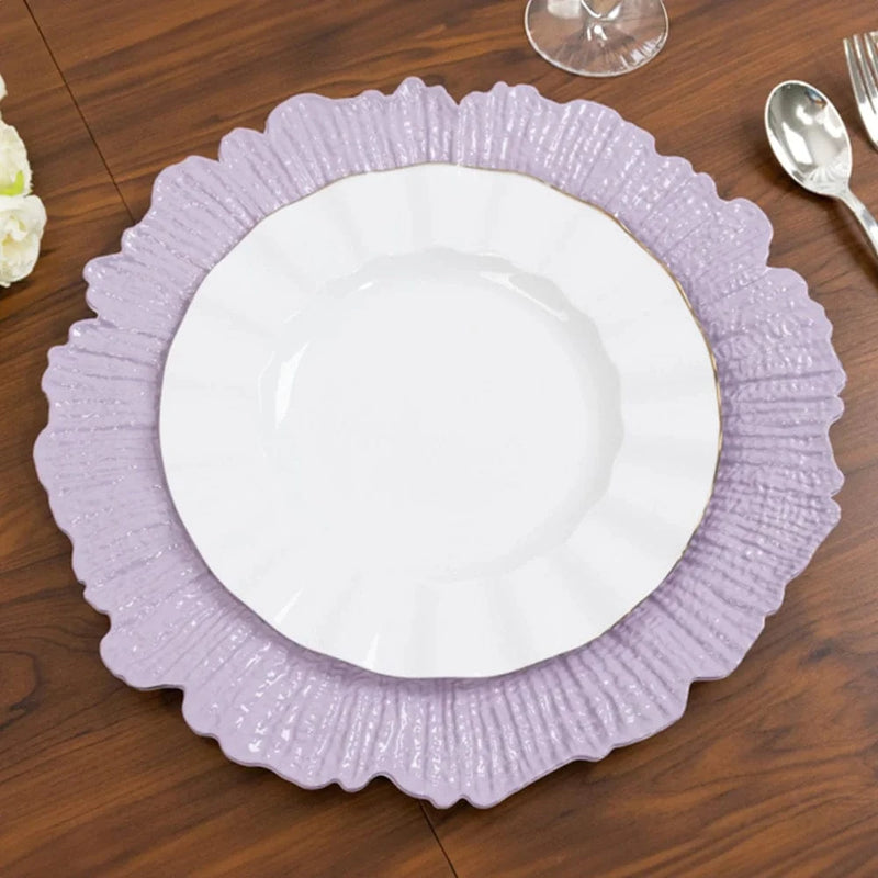 6 pcs 13" Round Textured Charger Plates