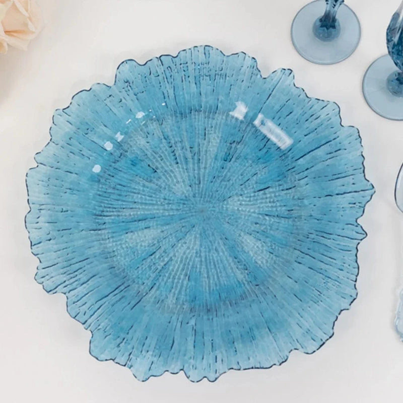6 pcs 13" Round Textured Charger Plates