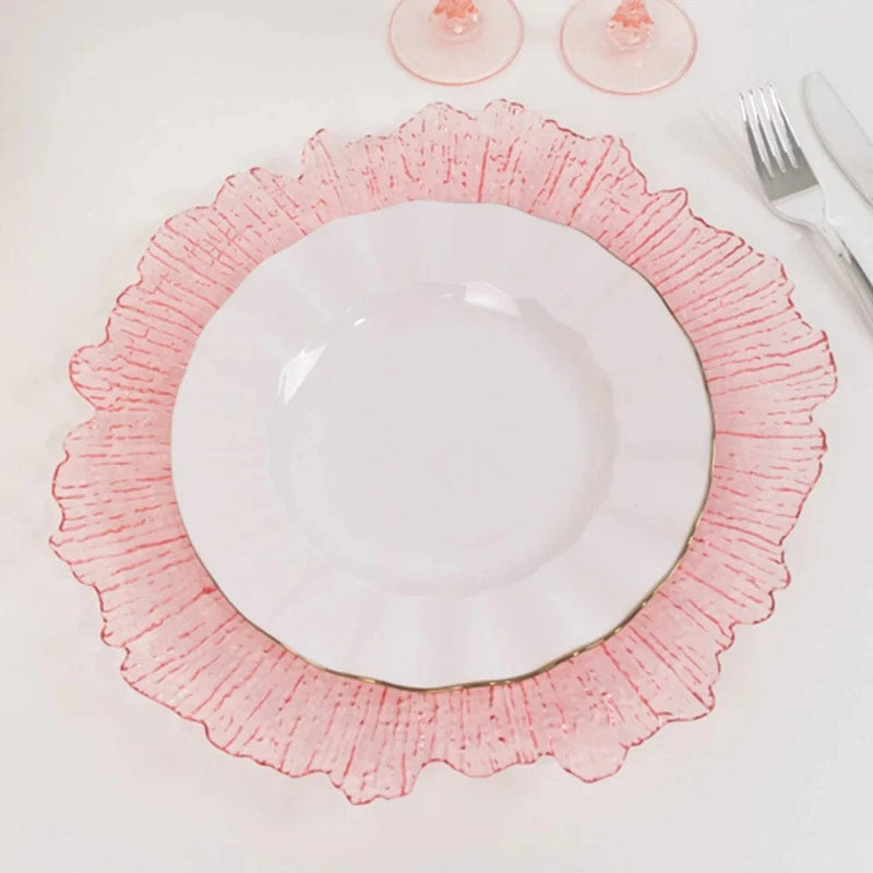 6 pcs 13" Round Textured Charger Plates