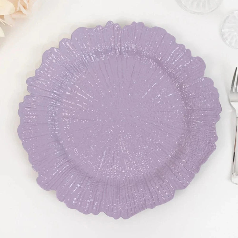6 pcs 13" Round Textured Charger Plates