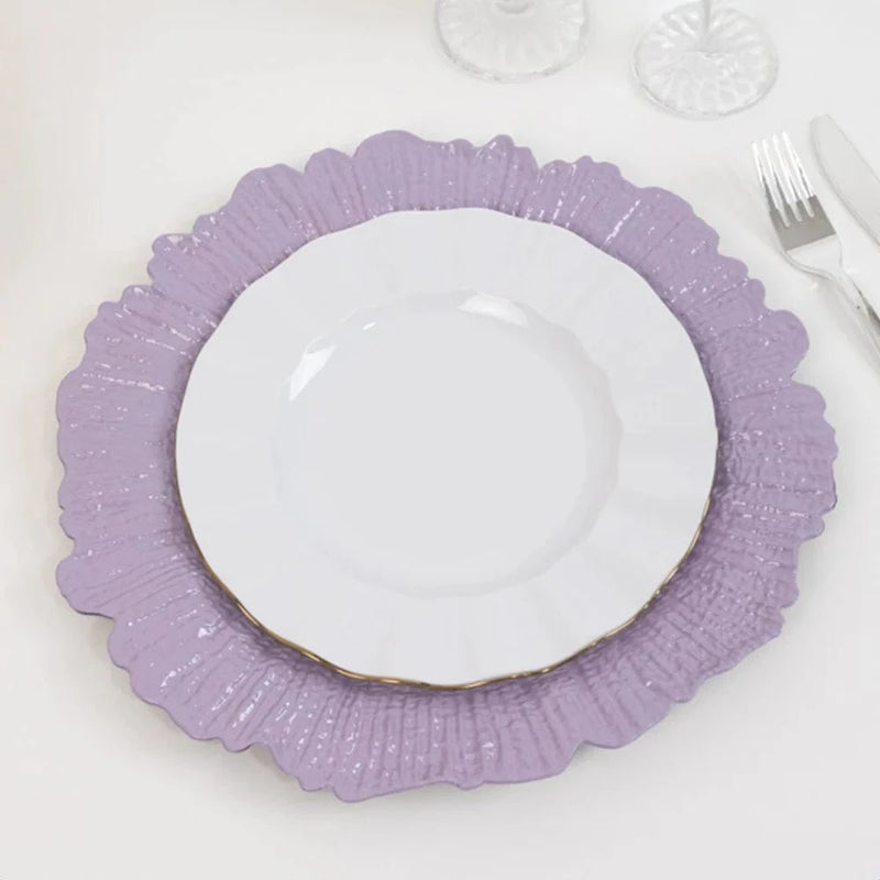 6 pcs 13" Round Textured Charger Plates