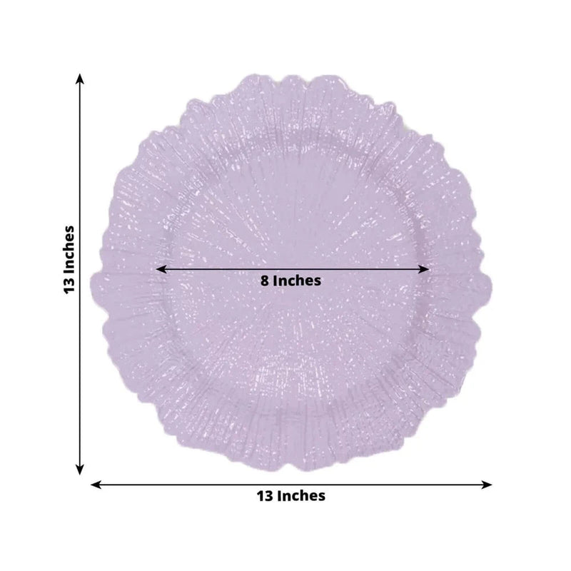 6 pcs 13" Round Textured Charger Plates