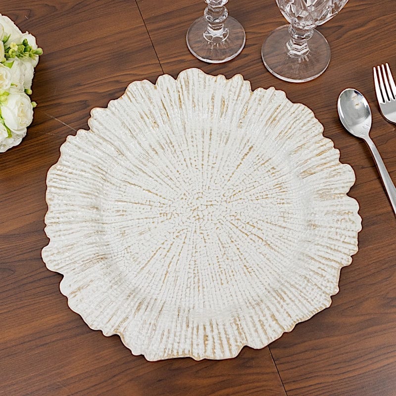 6 pcs 13" Round Textured Charger Plates