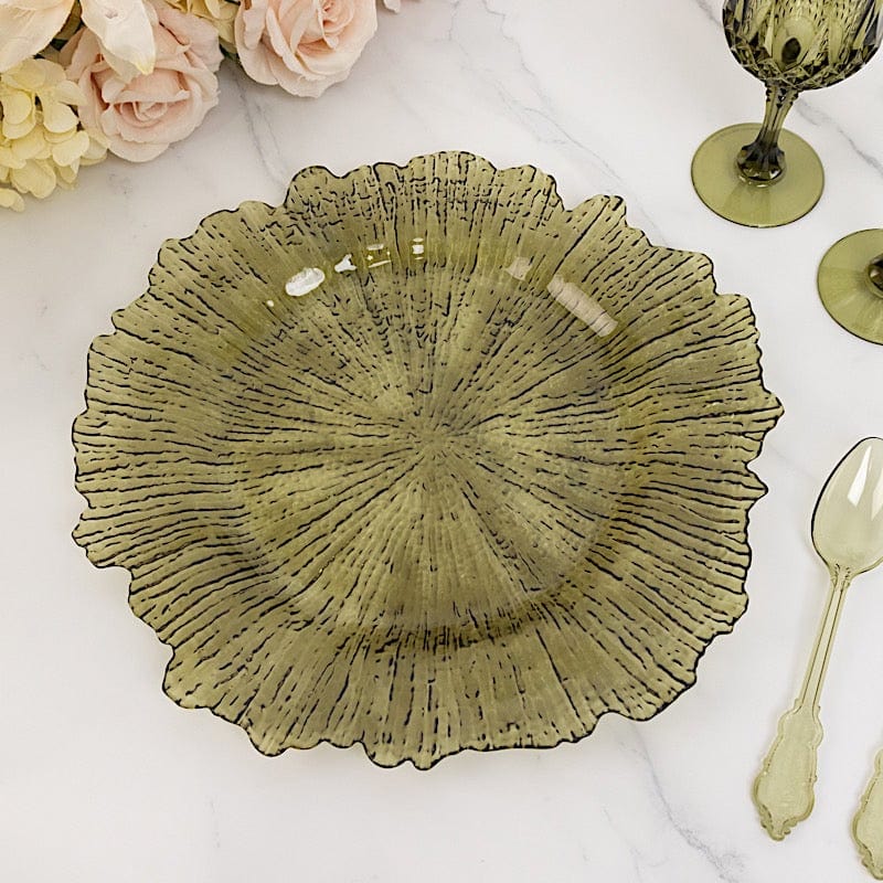 6 pcs 13" Round Textured Charger Plates