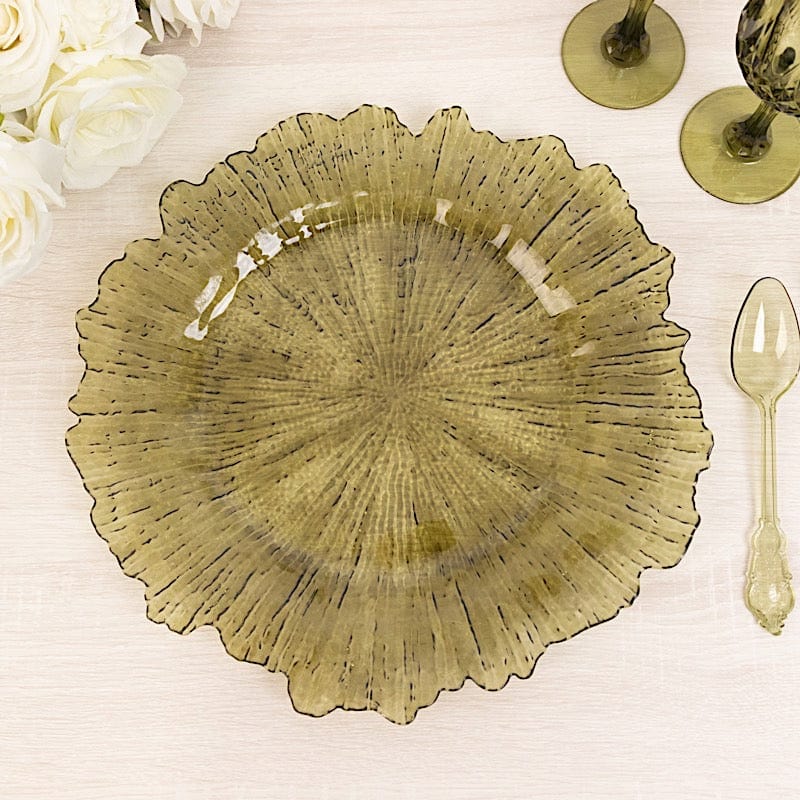 6 pcs 13" Round Textured Charger Plates