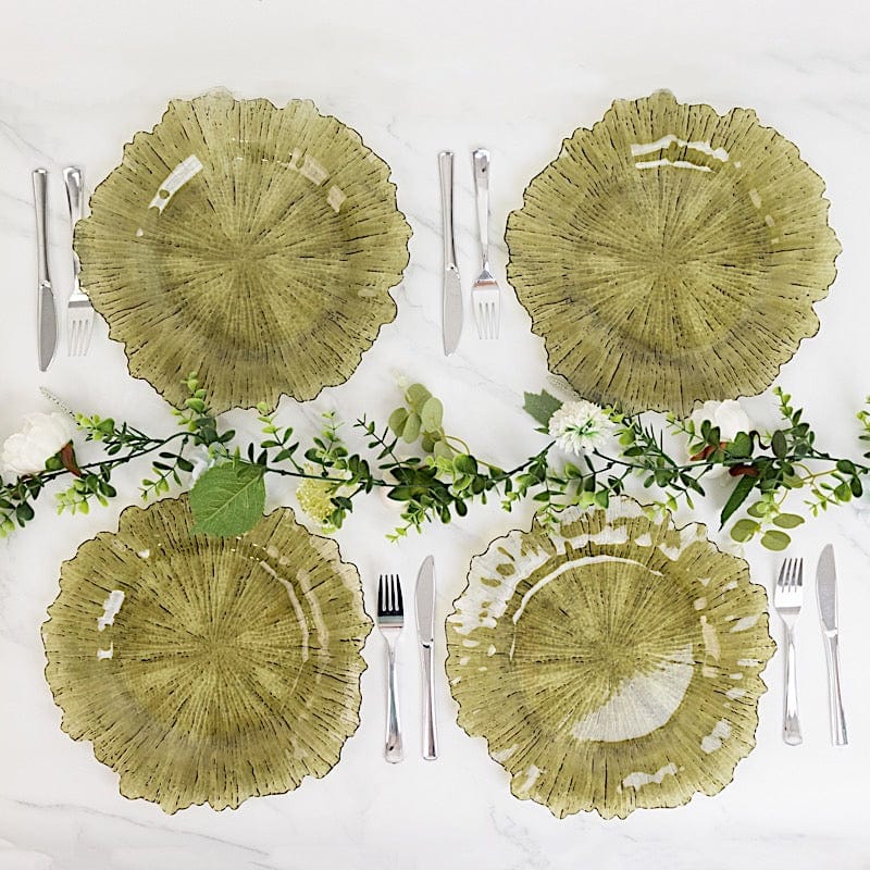 6 pcs 13" Round Textured Charger Plates