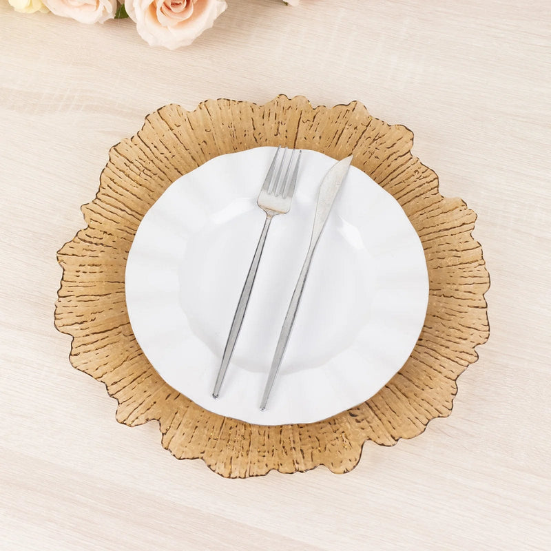 6 pcs 13" Round Textured Charger Plates