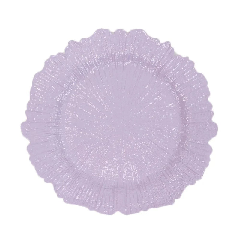 6 pcs 13" Round Textured Charger Plates CHRG_PLST0001_LAV