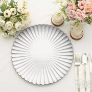 6 pcs 13" Scalloped Shell Pattern Plastic Serving Plates
