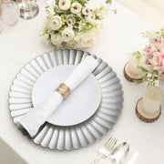 6 pcs 13" Scalloped Shell Pattern Plastic Serving Plates