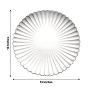 6 pcs 13" Scalloped Shell Pattern Plastic Serving Plates