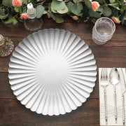 6 pcs 13" Scalloped Shell Pattern Plastic Serving Plates