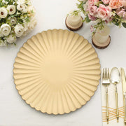 6 pcs 13" Scalloped Shell Pattern Plastic Serving Plates